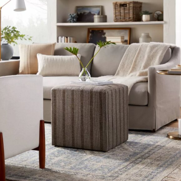 Lynwood Square Upholstered Cube Ottoman - Threshold™ designed with Studio McGee - Picture 2 of 6